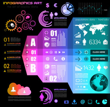 Infographic elements - set of paper tags,