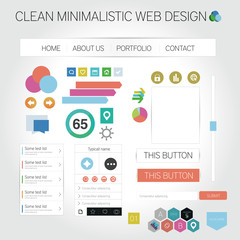 Wall Mural - Clean minimalistic web graphics  - Designers toolkit