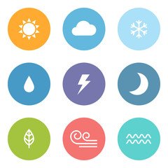 flat style weather icons