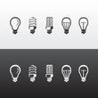 Set of Vector Light Bulbs Icons