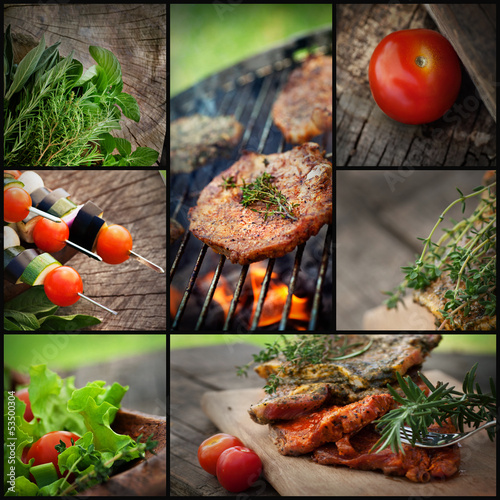 Obraz w ramie Barbecue BBQ collage
