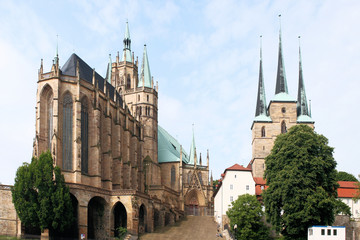 Fototapete - Dom St. Marien und St. Severi Erfurt