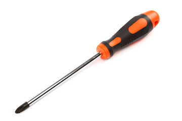 Modern screwdriver isolated on a white background.