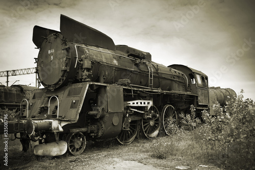Fototapeta na wymiar An old locomotive
