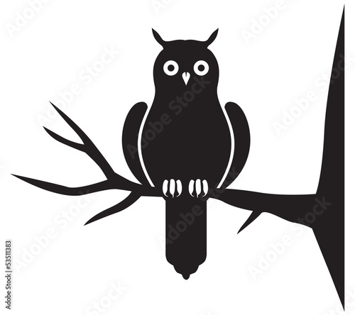 Naklejka ścienna Silhouette of an owl