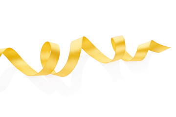 Golden ribbon on white, clipping path included