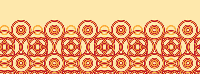 Wall Mural - Vector magical celtic circles horizontal seamless pattern