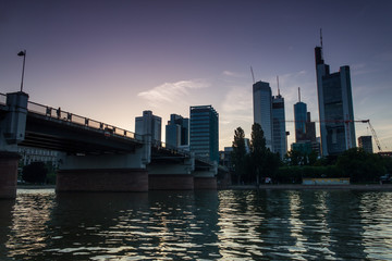 Canvas Print - city evening in Frankfurt Germany