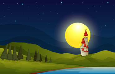 Wall Mural - A hill with a castle