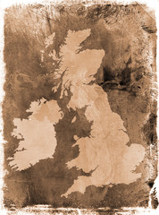 Wall Mural - Grunge UK map