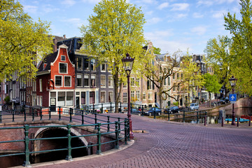 Canvas Print - Dutch Canal Houses in Amsterdam