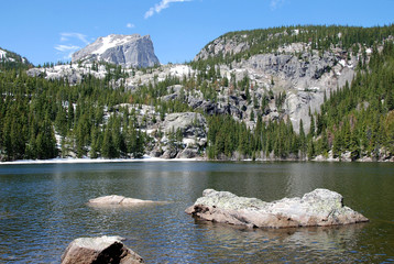 Wall Mural - Bear lake et Hallett peak, Rocky Mountain National Park, CO, USA