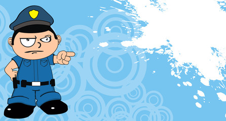 Sticker - policeman kid cartoon background8