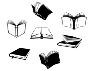 Books icons and symbols