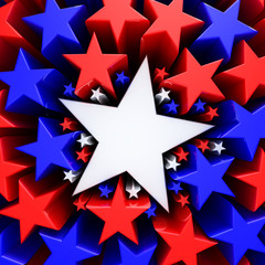 Wall Mural - Red, white and blue stars