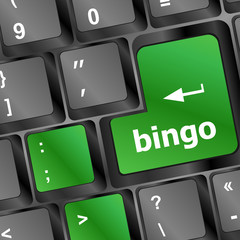 Poster - bingo button on computer keyboard