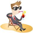 Businessman, vacation, cocktail, relaxing