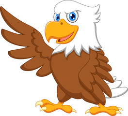 Poster - Eagle cartoon waving