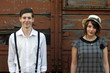 © StockMasters - Retro young love couple vintage funny face industrial setting