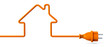 Orange power plug - house