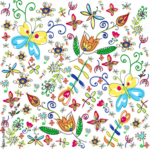 Nowoczesny obraz na płótnie Vector summer floral background