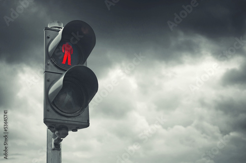 Fototapeta do kuchni Red traffic light