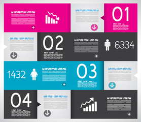 Fototapete - Infographic design template with paper tags.