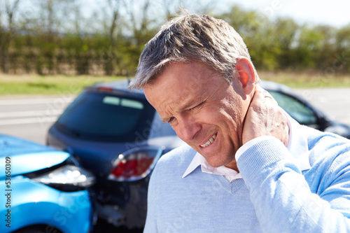 Cuadros en Lienzo Driver Suffering From Whiplash After Traffic Collision