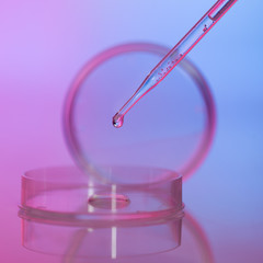 Wall Mural - laboratory glass analysis equipment dropping tranparent liquid