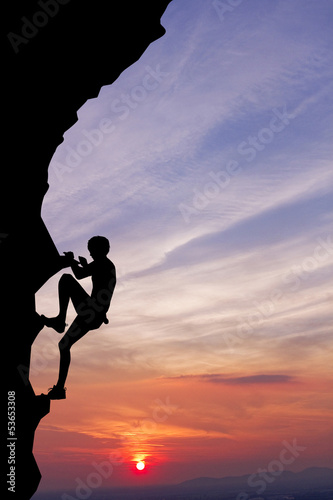 Nowoczesny obraz na płótnie Free climber