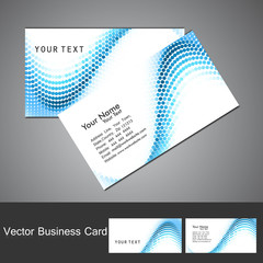 Sticker - Abstract circle blue wave stylish colorful business card set des