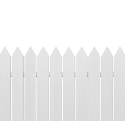 White wooden fence isolated on white background