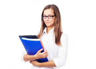 Wall Mural - Lovely businesswoman with folders and documents