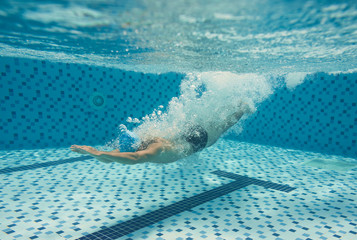 Diving in the pool