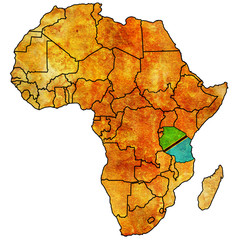 tanzania on actual map of africa