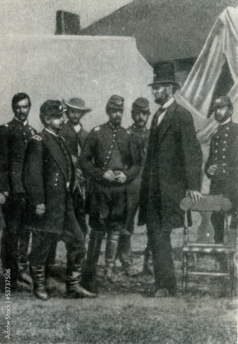 Fotografia Lincoln with McClellan after the Battle of Antietam (1862)