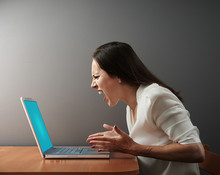 Angry Woman With Laptop