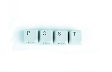 Fototapete - Post word written with computer buttons