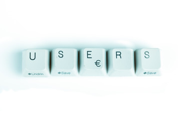 Fototapete - Users word written with computer buttons