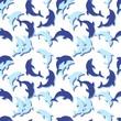 Seamless dolphin pattern