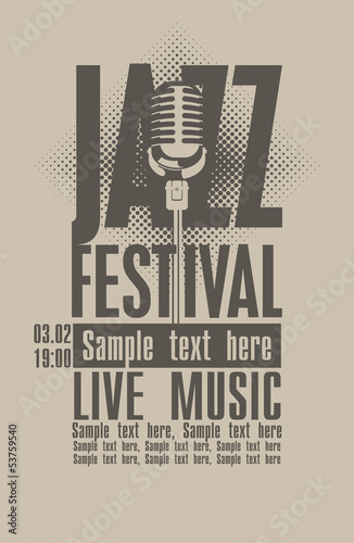 Photo Poster for the jazz festival with a retro microphone