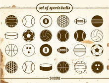 Vintage Set Of Sports Balls