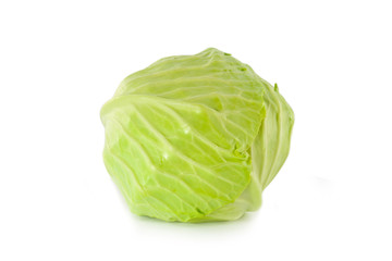 Head green cabbage isolated on white background