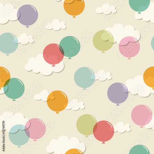 Naklejka dekoracyjna seamless pattern with balloons