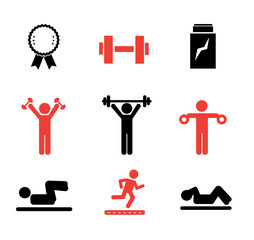 Canvas Print - gym icons