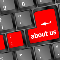 Aufkleber - about us message on keyboard enter key