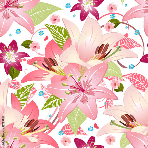 Nowoczesny obraz na płótnie Beautiful floral seamless texture