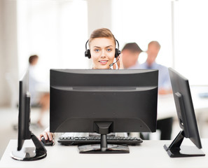 Canvas Print - friendly female helpline operator