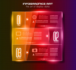 Fototapete - Infographic design template with glass surfaces.and spotlights