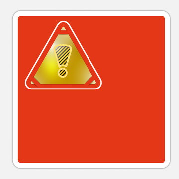 red text frame with exclamation mark